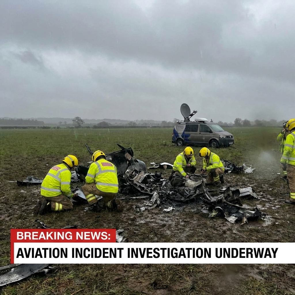Investigators at the crash site